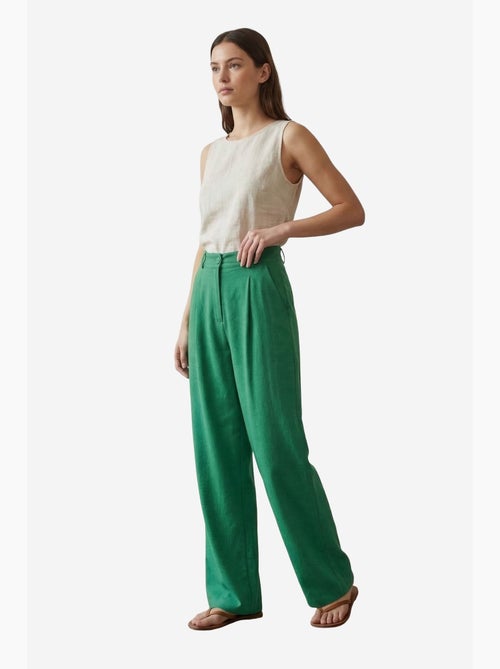 High-waist straight-leg crêpe broek my fashion - Kiabi High-waist straight-leg crêpe broek my fashion - Kiabi