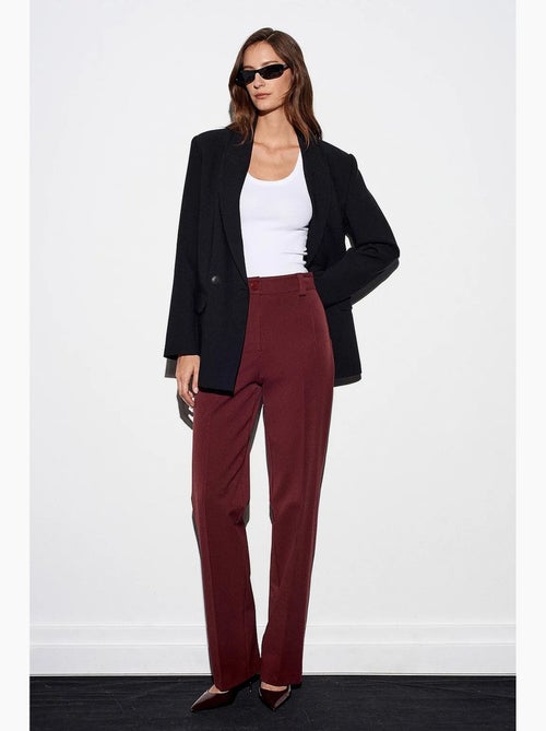 High-waist straight-leg plissébroek dilvin - Kiabi