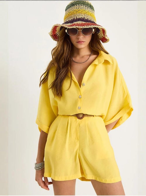 High-waist tweedelige co-ord set met knopen lucci - Kiabi