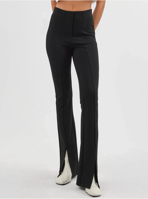 High waist uitlopende leggings met splitdetails busem - Kiabi