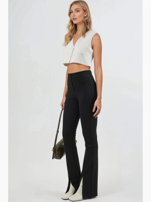 High waist uitlopende leggings met splitdetails busem - Kiabi