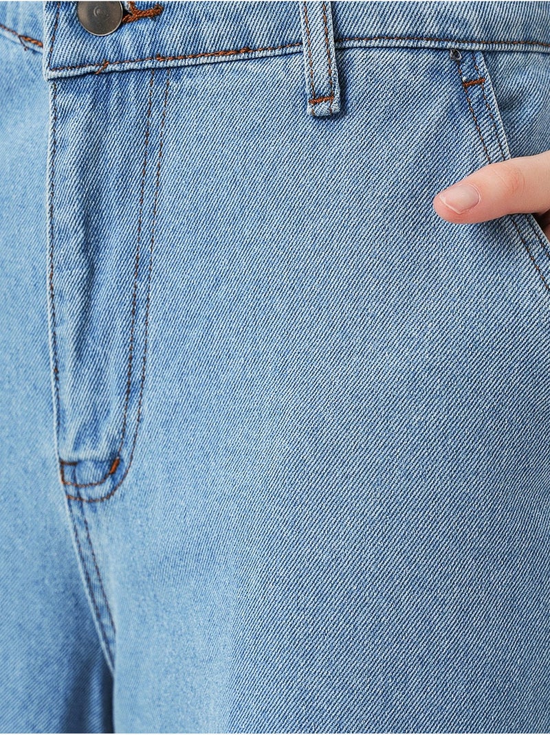High-waist wide-leg denim jeans bdart Pastelblauw - Kiabi