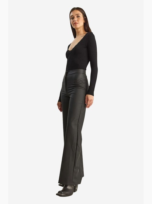 High-waist wide leg imitatieleren broek lucci - Kiabi High-waist wide leg imitatieleren broek lucci - Kiabi