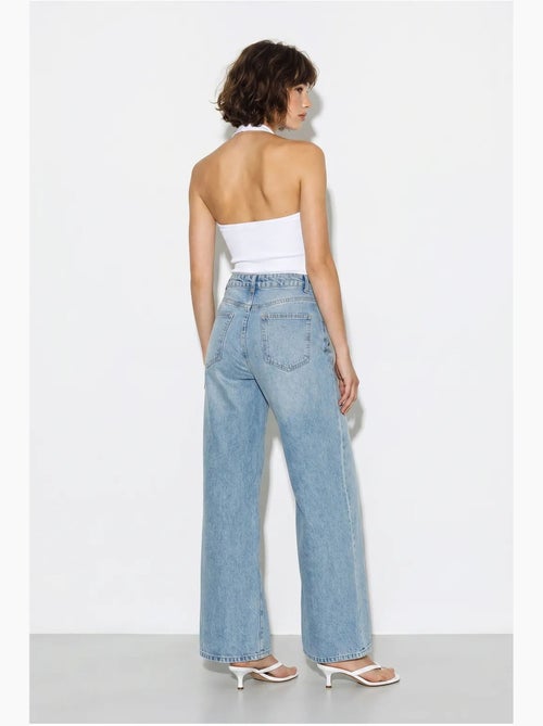 High-waist wide-leg jeans met borduursel lucci - Kiabi High-waist wide-leg jeans met borduursel lucci - Kiabi