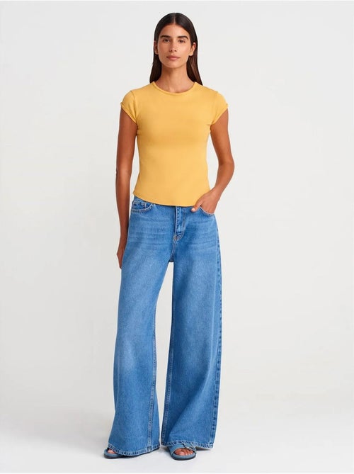 High-waist wide-leg jeans van denim dilvin - Kiabi High-waist wide-leg jeans van denim dilvin - Kiabi