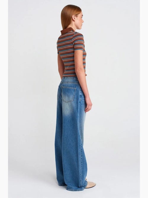 High-waist wide-leg jeans van katoen dilvin - Kiabi High-waist wide-leg jeans van katoen dilvin - Kiabi