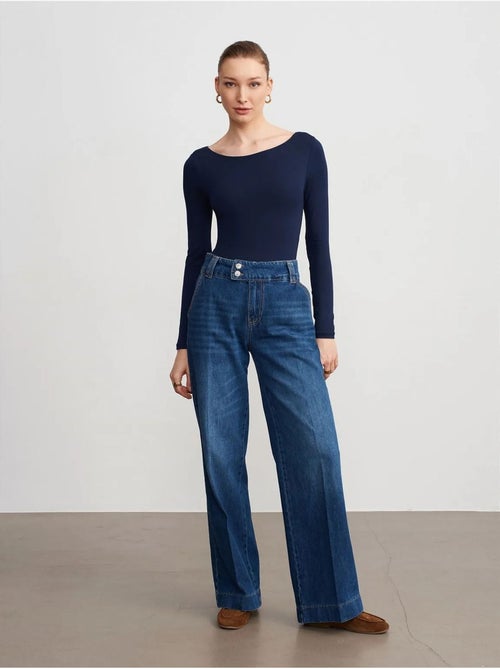 High-waist wide-leg jeans van katoen dilvin - Kiabi High-waist wide-leg jeans van katoen dilvin - Kiabi