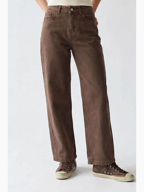 High-waist wide-leg katoenen jeans mixray - Kiabi High-waist wide-leg katoenen jeans mixray - Kiabi