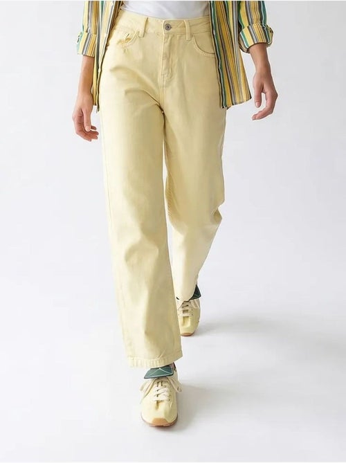 High-waist wide-leg katoenen jeans mixray - Kiabi High-waist wide-leg katoenen jeans mixray - Kiabi