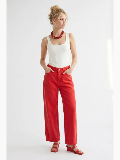 High-waist wide-leg katoenen jeans mixray - Kiabi High-waist wide-leg katoenen jeans mixray - Kiabi