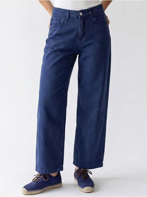 High-waist wide-leg katoenen jeans mixray - Kiabi High-waist wide-leg katoenen jeans mixray - Kiabi