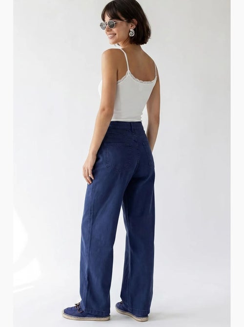High-waist wide-leg katoenen jeans mixray - Kiabi High-waist wide-leg katoenen jeans mixray - Kiabi