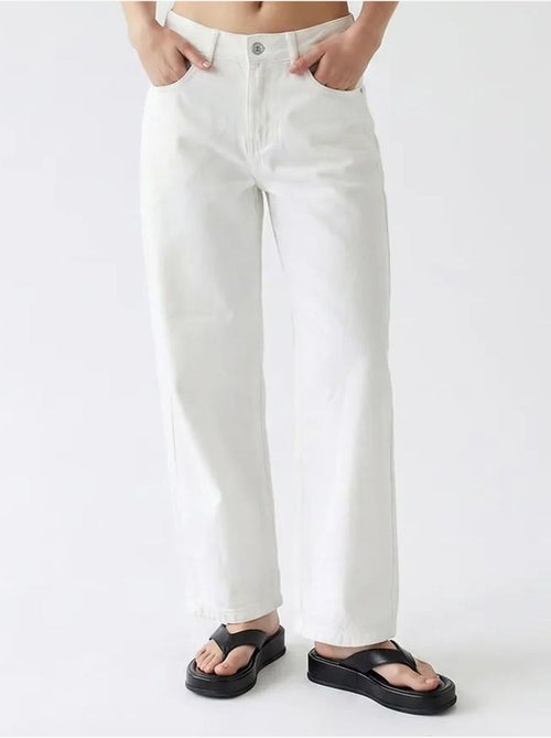High-waist wide-leg katoenen jeans mixray - Kiabi High-waist wide-leg katoenen jeans mixray - Kiabi