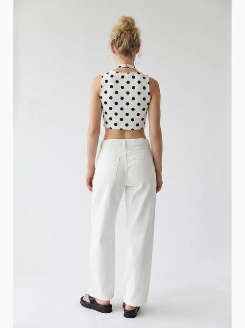 High-waist wide-leg katoenen jeans mixray - Kiabi High-waist wide-leg katoenen jeans mixray - Kiabi