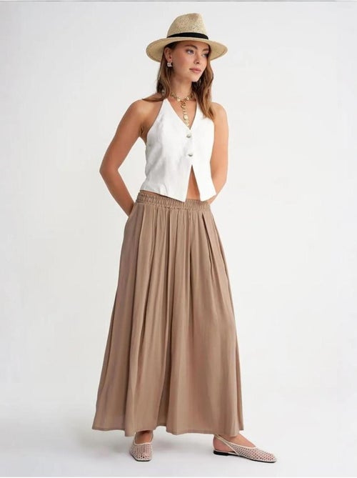 High-waisted lange rok met zakken mixray - Kiabi