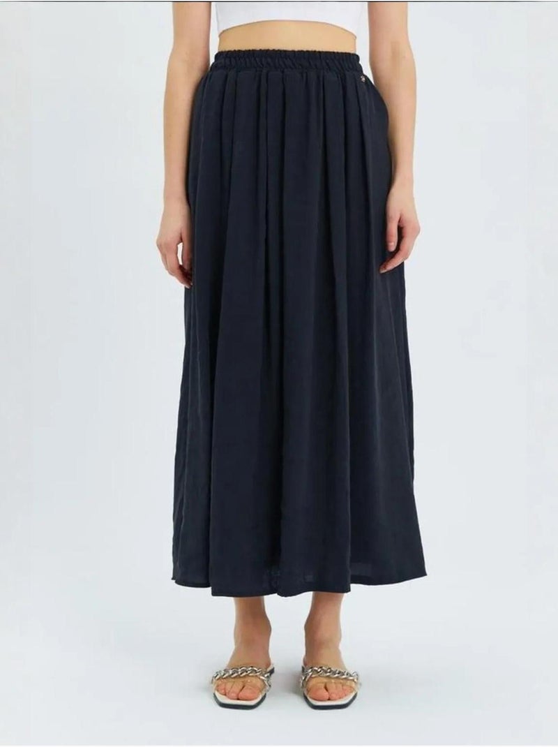 High-waisted lange rok met zakken mixray Zwart - Kiabi