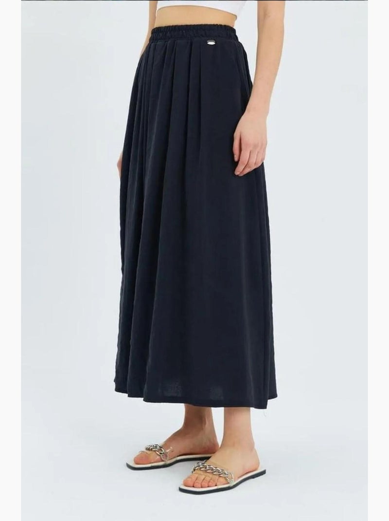 High-waisted lange rok met zakken mixray Zwart - Kiabi