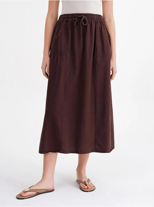 High-waisted poplin rok met trekkoorddetail mixray - Kiabi