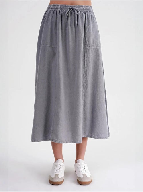 High-waisted poplin rok met trekkoorddetail mixray - Kiabi