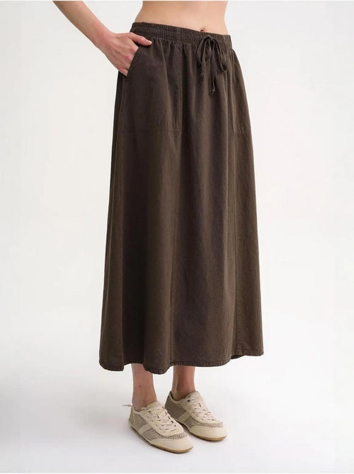 High-waisted poplin rok met trekkoorddetail mixray - Kiabi