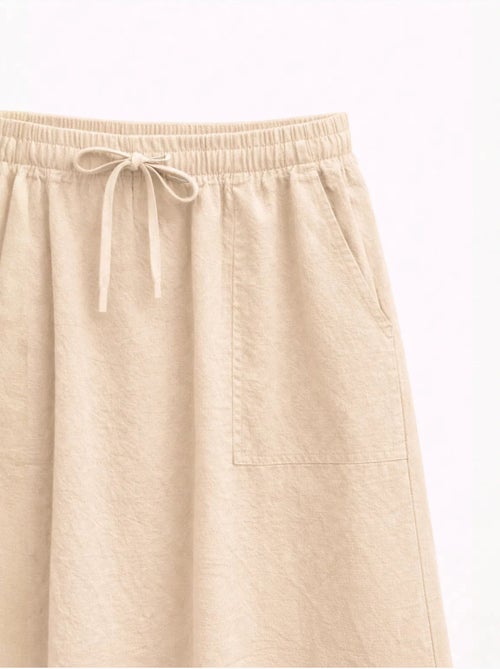 High-waisted poplin rok met trekkoorddetail mixray - Kiabi