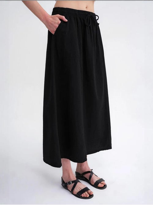 High-waisted poplin rok met trekkoorddetail mixray - Kiabi