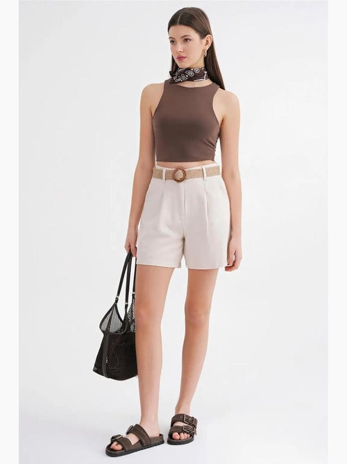 High-waisted shorts met riemdetail mixray - Kiabi High-waisted shorts met riemdetail mixray - Kiabi
