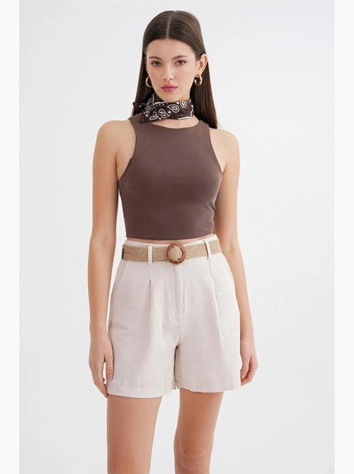 High-waisted shorts met riemdetail mixray - Kiabi High-waisted shorts met riemdetail mixray - Kiabi
