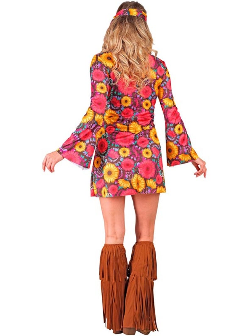 Hippiekostuum met bloemenprint en franjes Multicolor - Kiabi