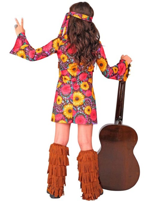 Hippiekostuum met bloemenprint en franjes - Kiabi