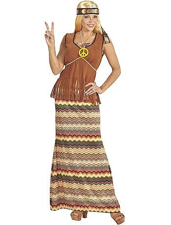 Hippiekostuum met kleurrijke strepen