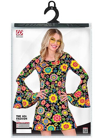 Hippiekostuum uit de jaren 60 met bloemen .