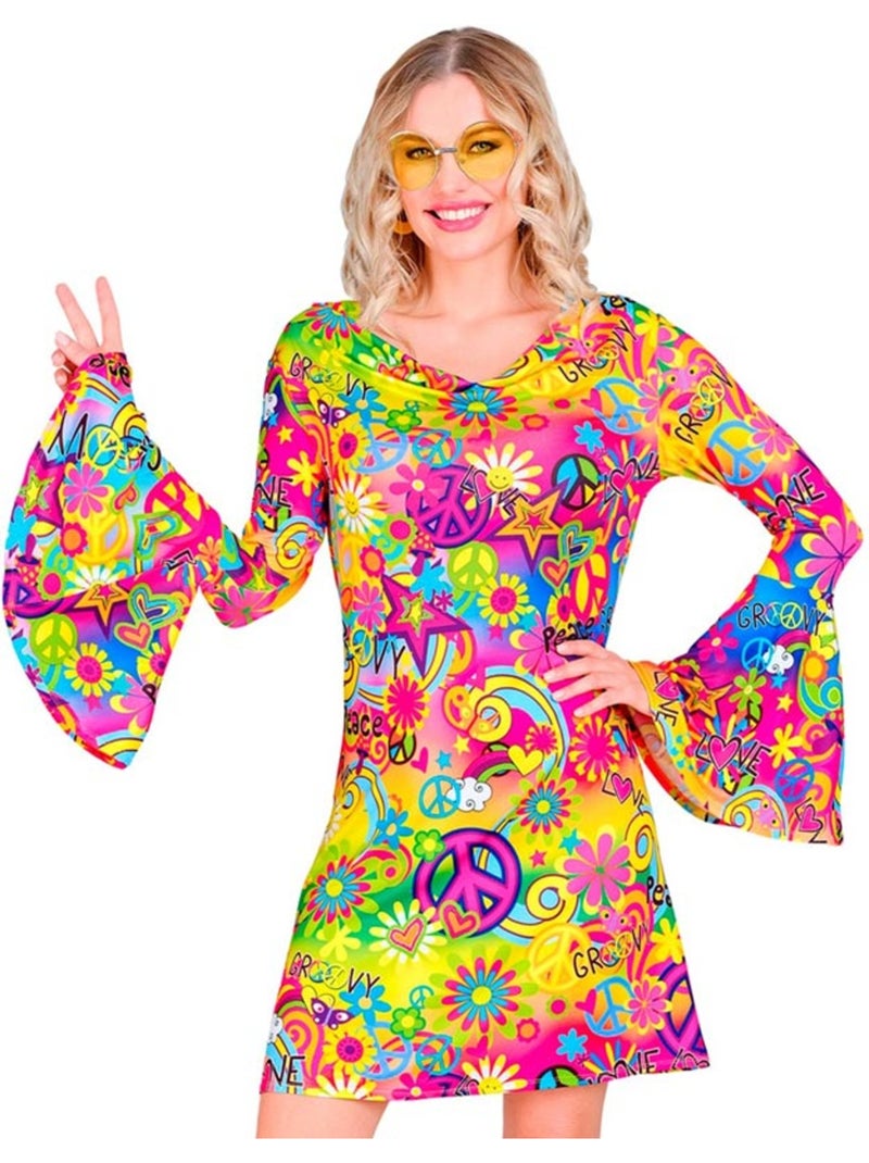 Hippiekostuum uit de jaren 60, Vrede en Liefde Multicolor - Kiabi
