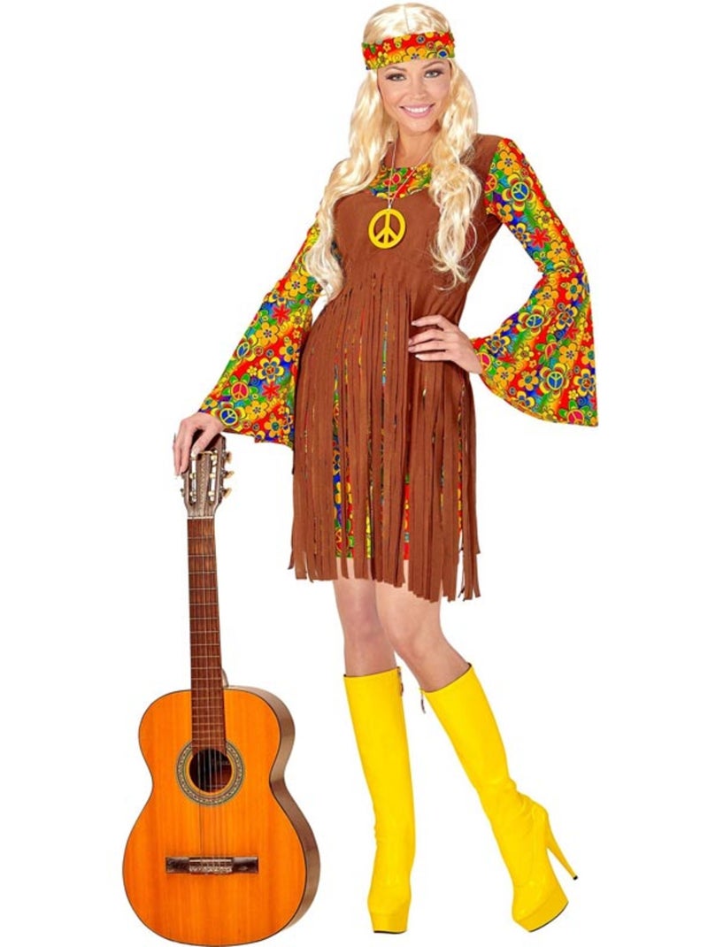 Hippiemeisjeskostuum met lange franjes Multicolor - Kiabi