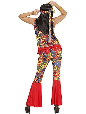 Hippievrouwkostuum met lint en medaillon