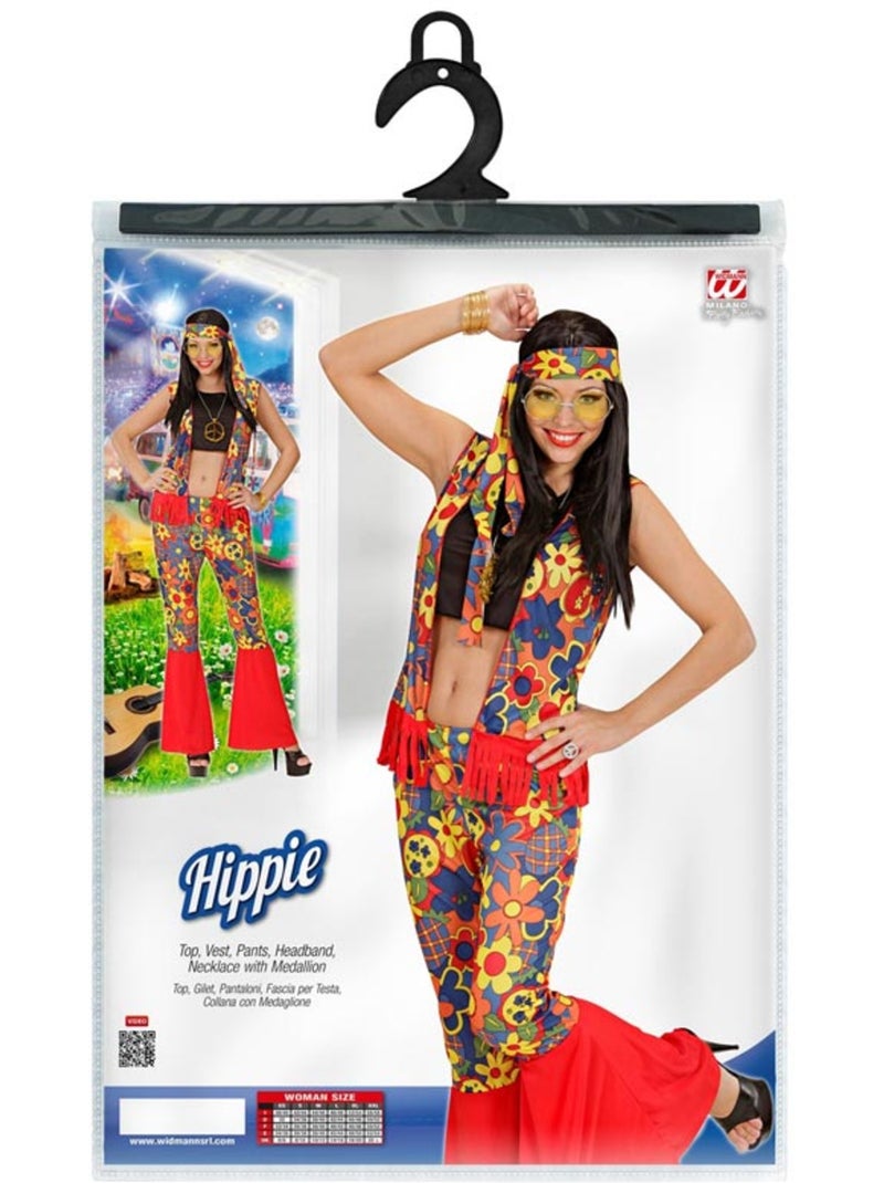 Hippievrouwkostuum met lint en medaillon Multicolor - Kiabi