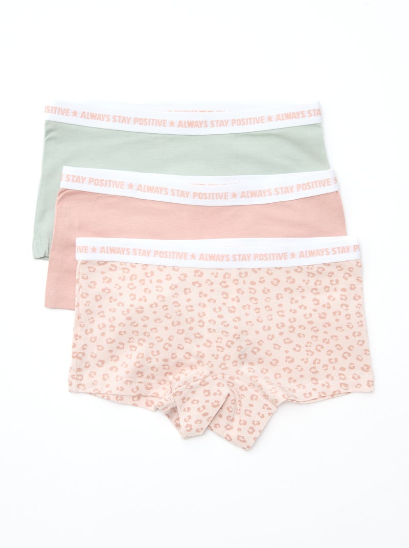 Hipsters van jersey - Setje van 3 Rose - Kiabi