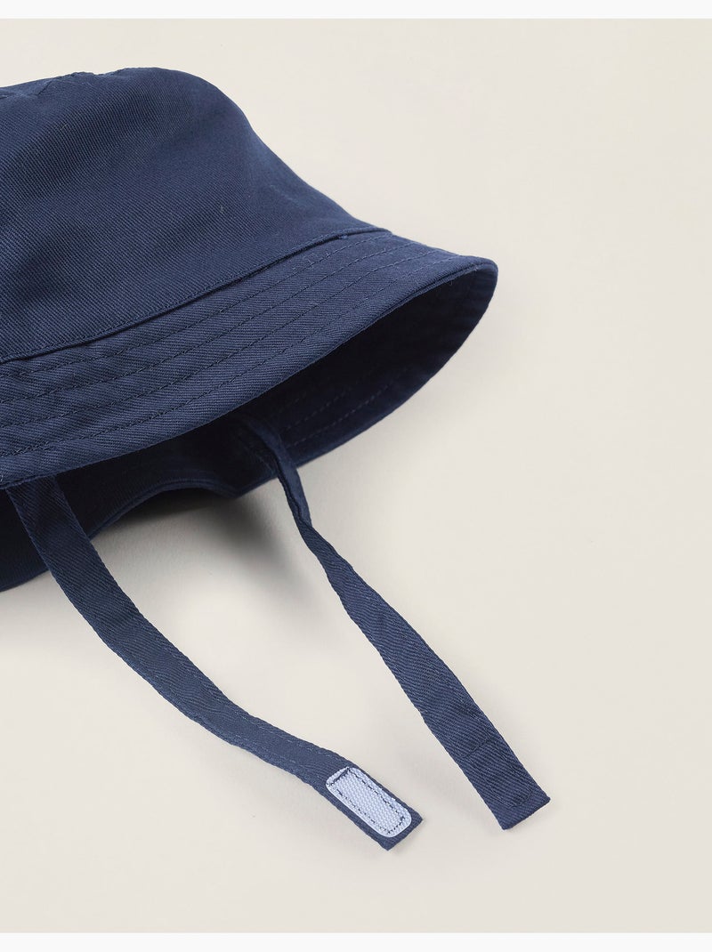 Hoed van twill met bandjes aan de zijkant Donkerblauw - Kiabi