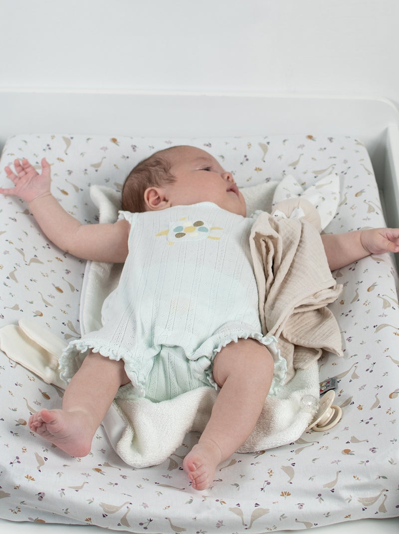 Hoes voor baby verschoningskussen met bamboemat Beige - Kiabi