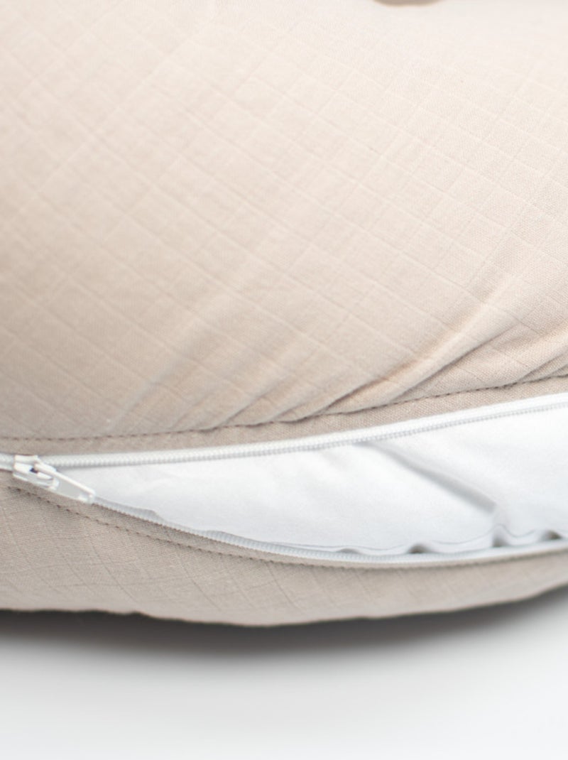 Hoes voor zwangerschaps- en voedingskussen van katoenen mousseline Beige - Kiabi