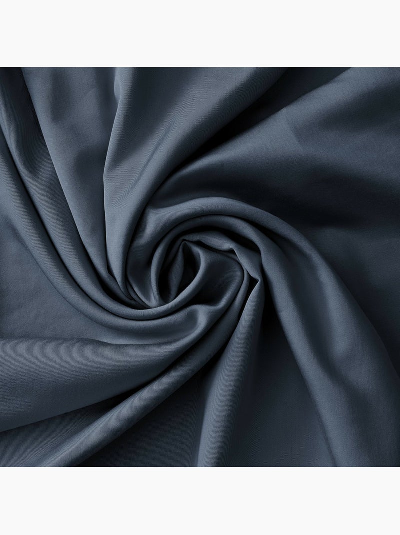 Hoeslaken - bamboesatijn - hoekhoogte 30 cm - salomé Donkerblauw - Kiabi
