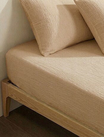 Hoeslaken 1 persoon (90x190 cm) van katoenen double gauze - Kiabi Home