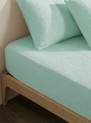 Hoeslaken 1 persoon (90x190 cm) van katoenen double gauze - Kiabi Home