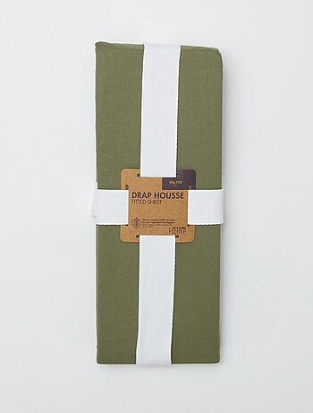 Hoeslaken 1 persoon (90x190) van katoen - Kiabi Home