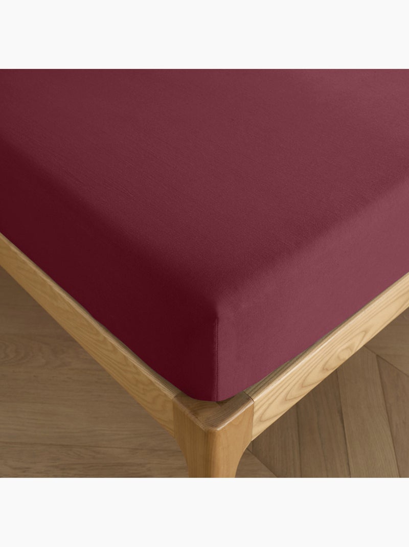 Hoeslaken – 100% katoen 57 draden/cm² Granaatrood - Kiabi