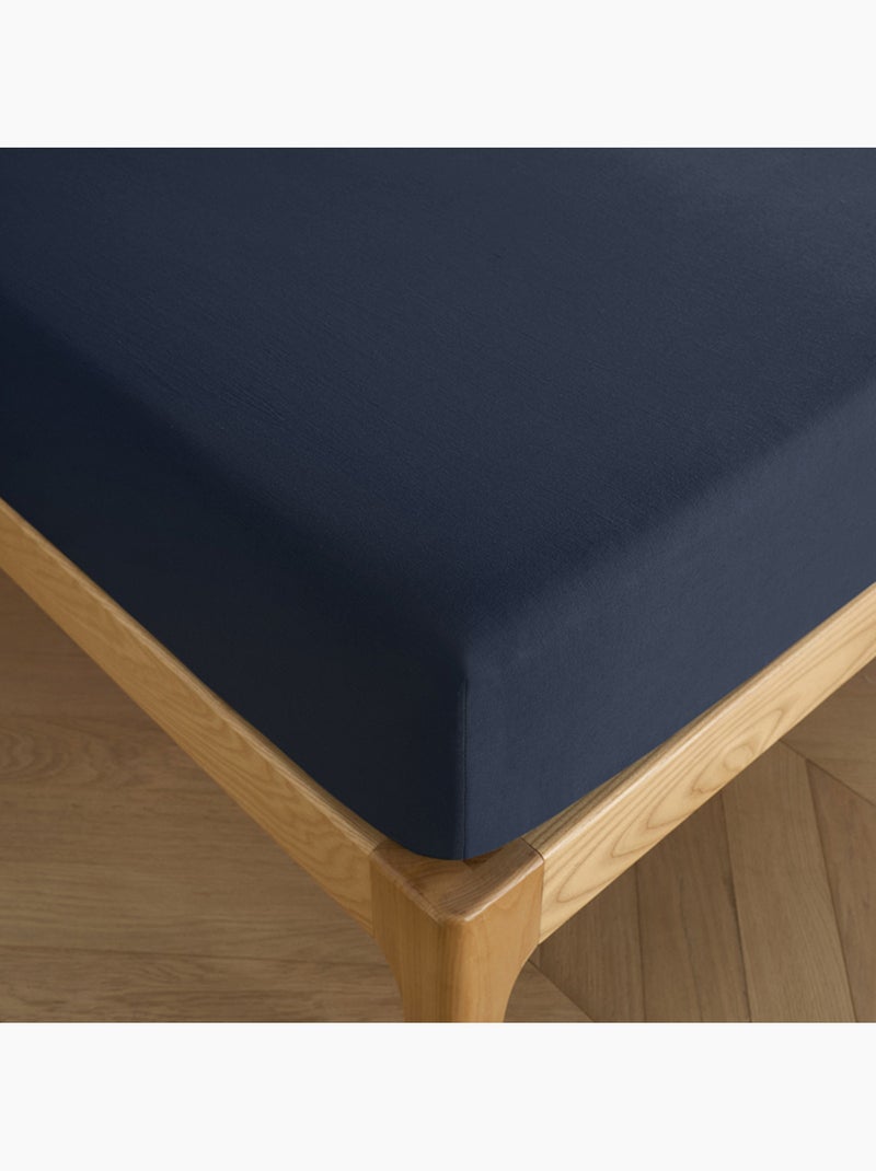 Hoeslaken – 100% katoen 57 draden/cm² Nachtblauw - Kiabi