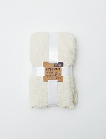 Hoeslaken 2 personen (140x200) van dubbel katoengaas - Kiabi Home