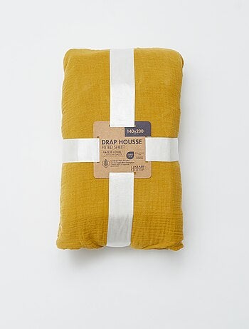 Hoeslaken 2 personen (140x200) van dubbel katoengaas - Kiabi Home