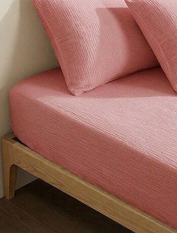 Hoeslaken 2 personen (140x200) van dubbel katoengaas - Kiabi Home