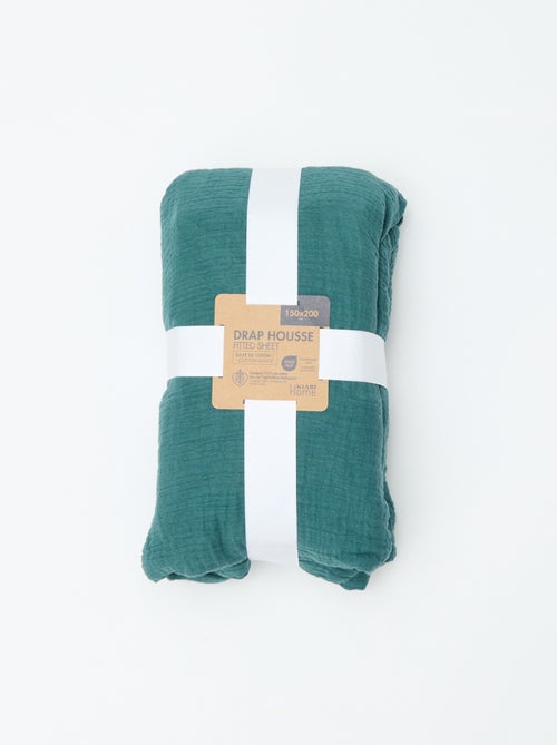 Hoeslaken 2 personen (150x200cm) van katoengaas - Kiabi Home - Kiabi